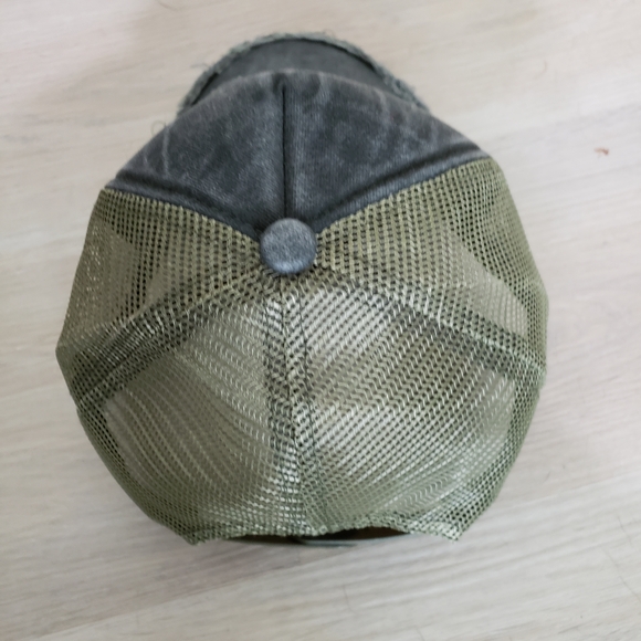 Distressed Olive Green Baseball Hat Cap New Without Tags - Picture 4 of 8